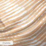 Horizontal white striped pattern on beige wood grain textured background
