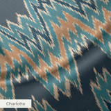 Flame Stitch - Fjord Fabric