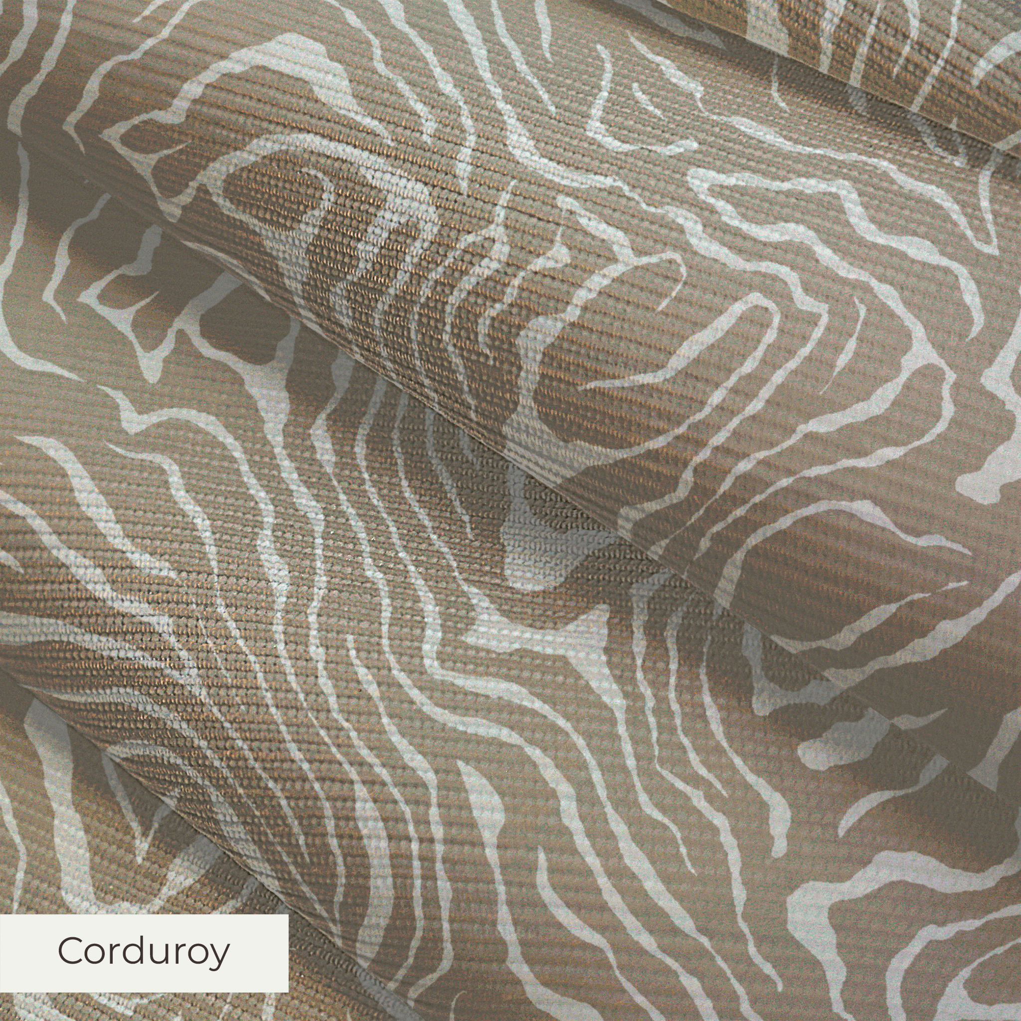 Swirling abstract pattern in tan and white resembling wood grain or marble texture