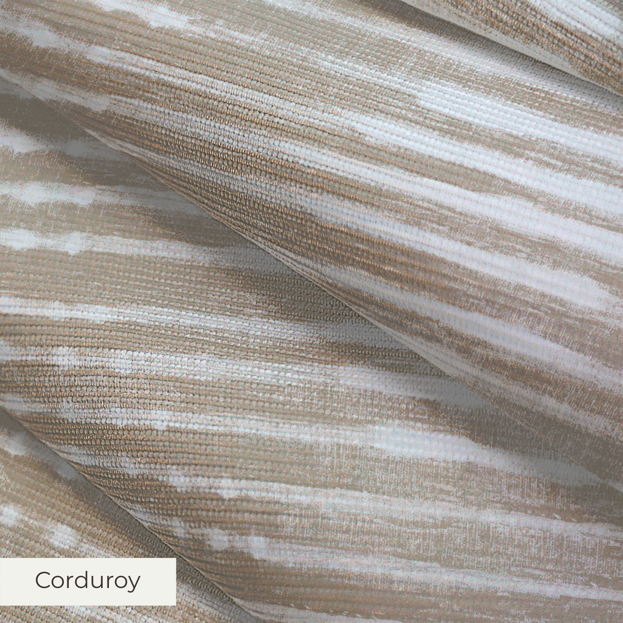 Horizontal beige and white striped pattern with irregular, organic lines creating a textured appeara