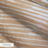 Horizontal white striped pattern on beige wood grain textured background
