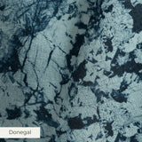 Dark blue floral lace pattern with delicate flowers and leaves on contrasting background