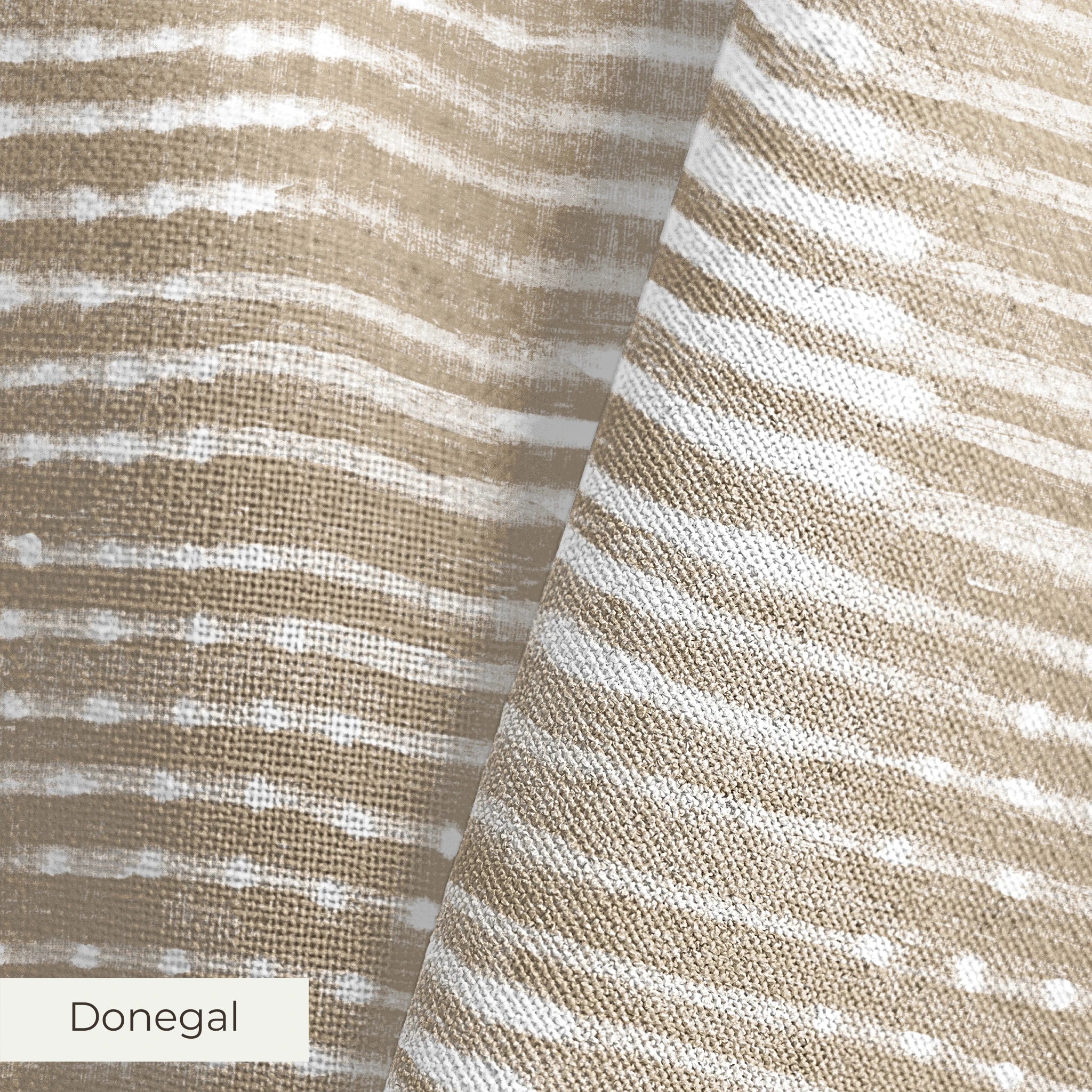 Horizontal beige and white striped pattern with irregular, organic lines creating a textured appeara