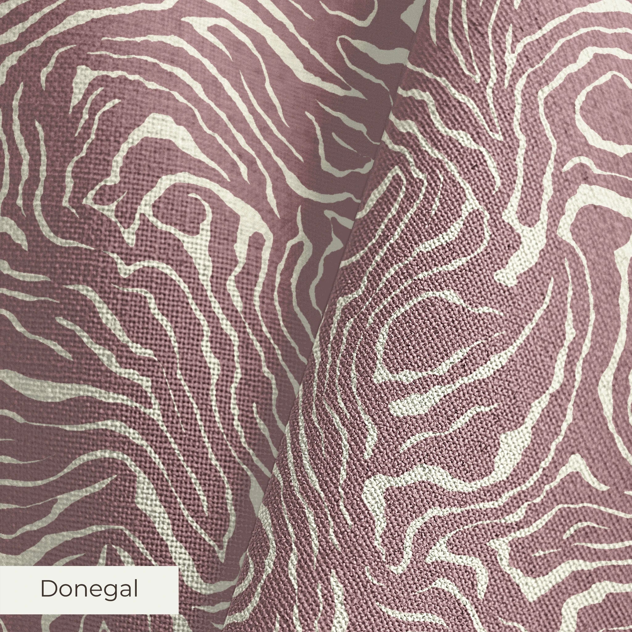 Swirling organic pattern in white lines on mauve-brown background creating flowing abstract texture