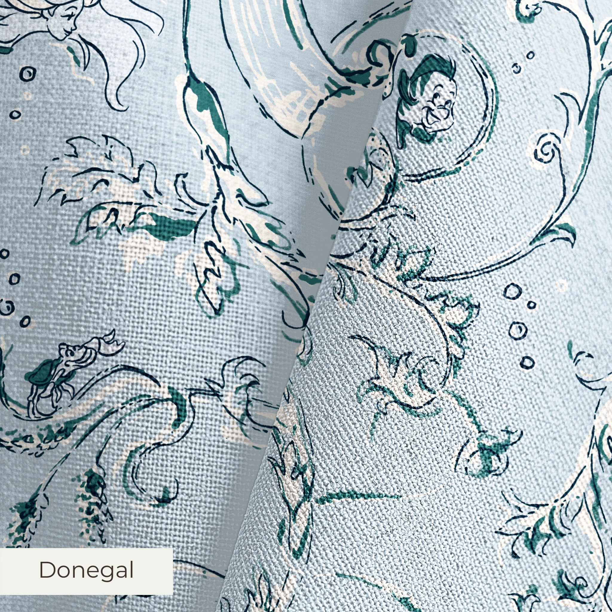 Disney | Baxter Mill - Princess - Ariel - Under the Sea - Powder Fabric