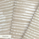 Horizontal beige and white striped pattern with irregular, organic lines creating a textured appeara