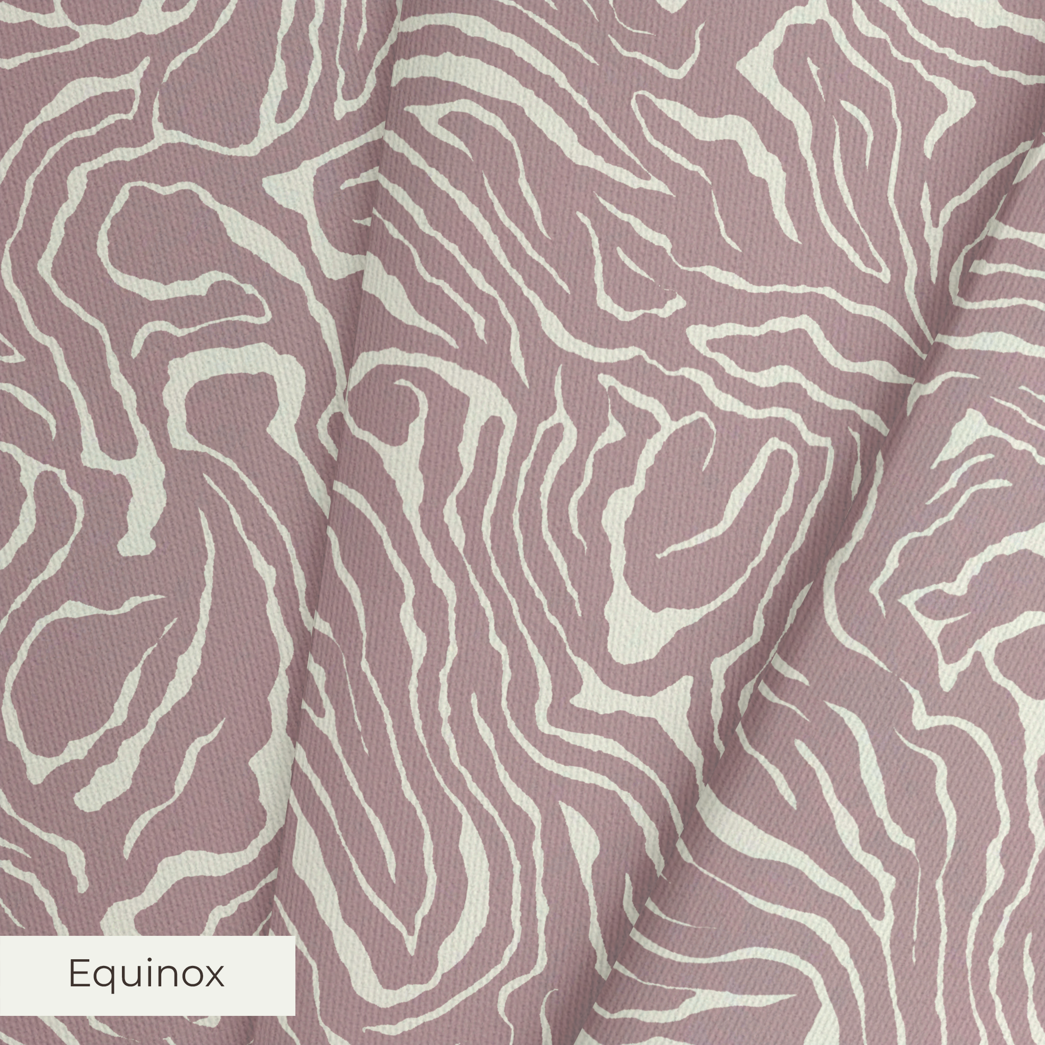Swirling organic pattern in white lines on mauve-brown background creating flowing abstract texture