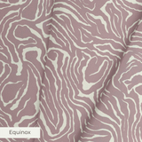 Swirling organic pattern in white lines on mauve-brown background creating flowing abstract texture