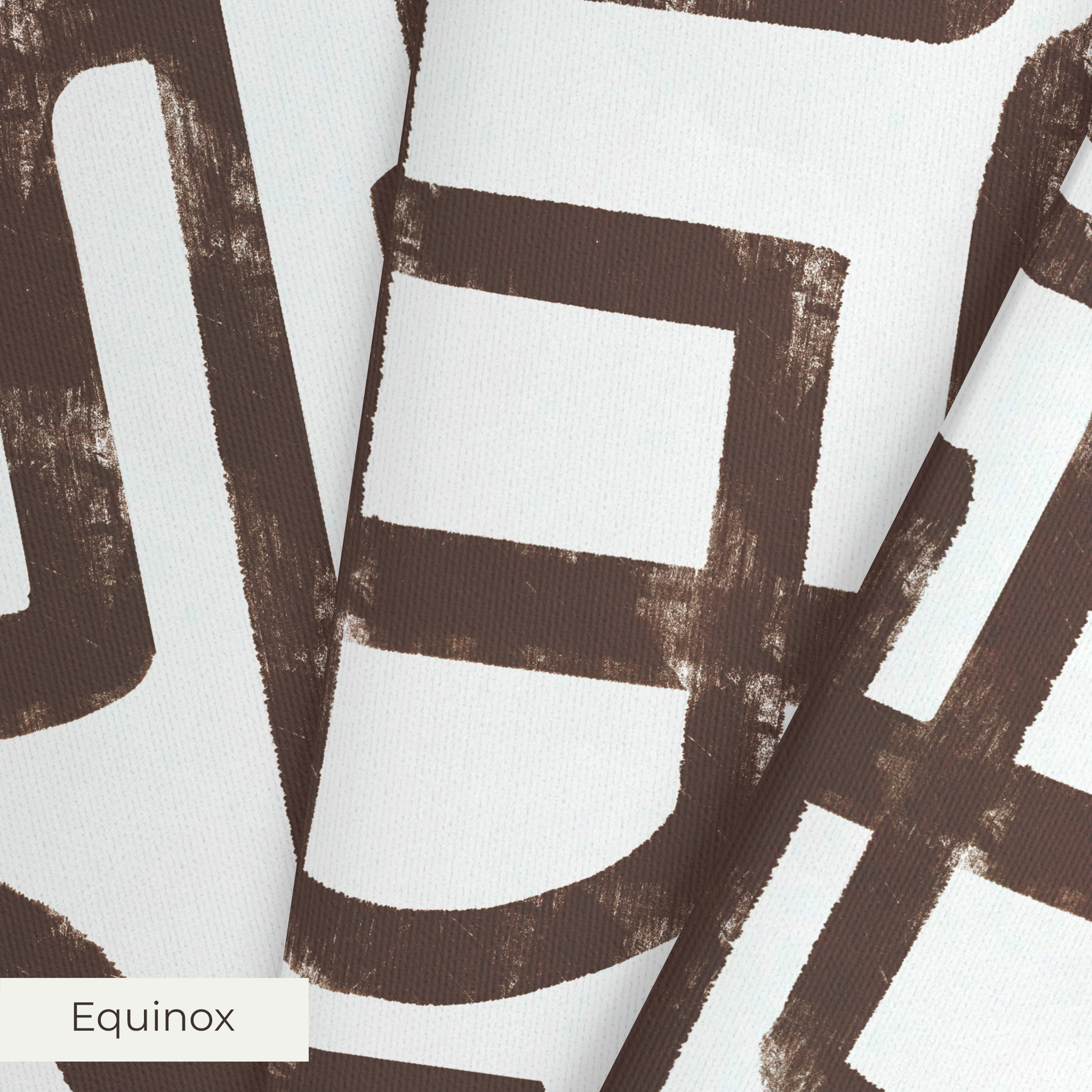 Abstract brown geometric maze pattern on white background with interlocking angular lines
