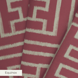 Burgundy and cream geometric Greek key pattern with symmetrical interlocking design
