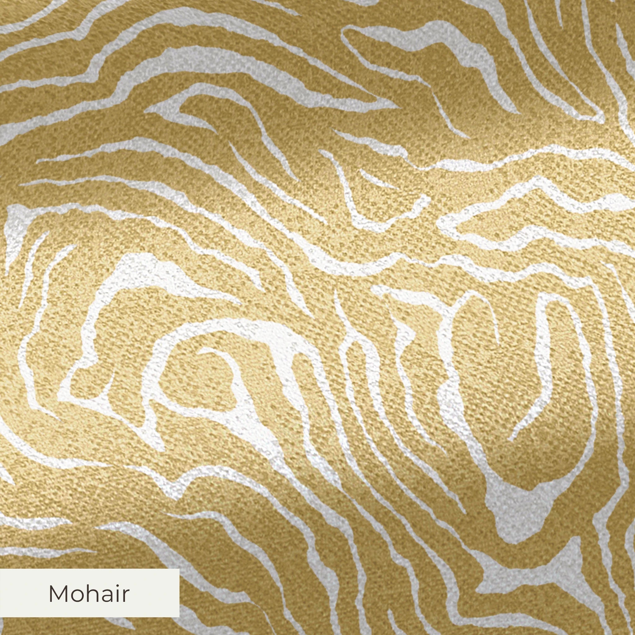 Gold and white swirling abstract pattern with flowing organic lines resembling wood grain or marbled