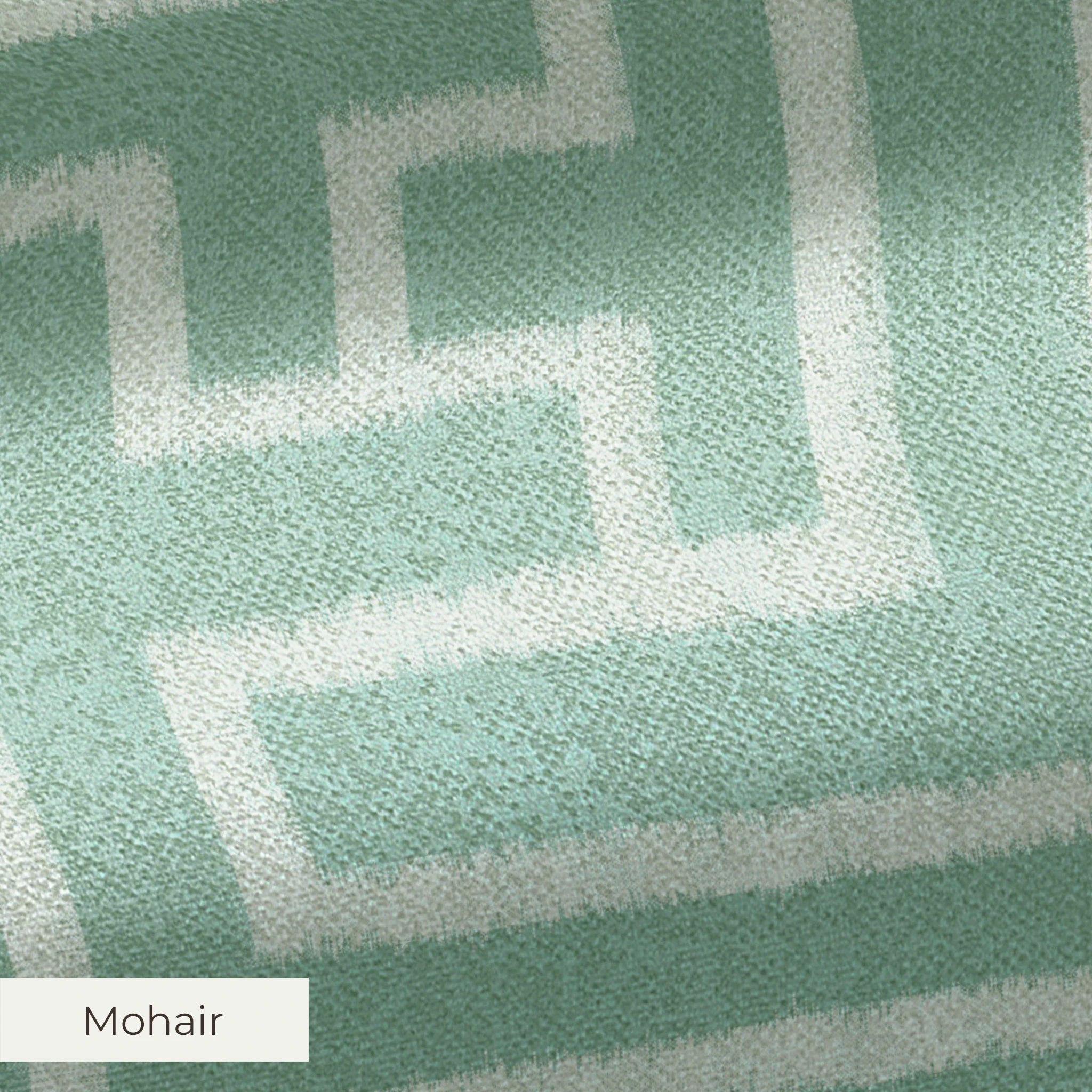 Greek key pattern in sage green and cream with geometric interlocking maze design