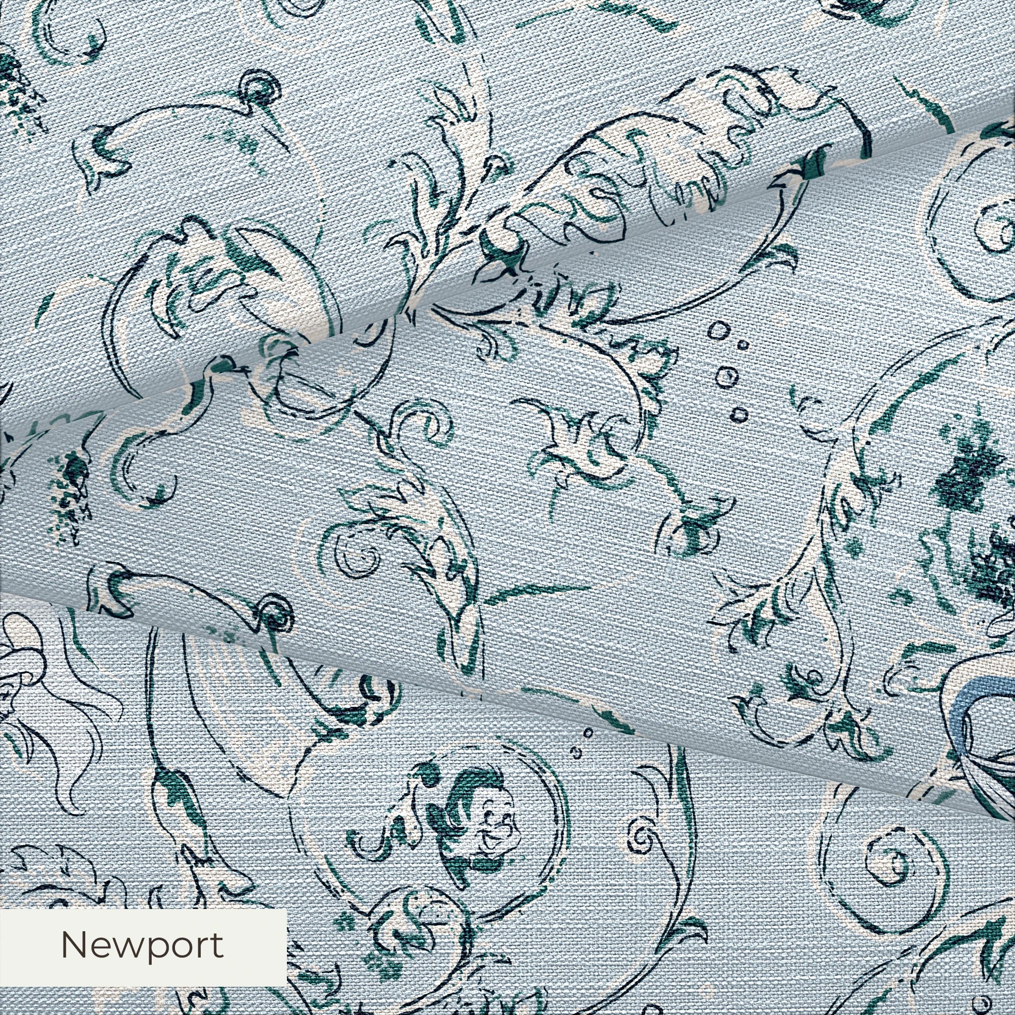 Disney | Baxter Mill - Princess - Ariel - Under the Sea - Powder Fabric
