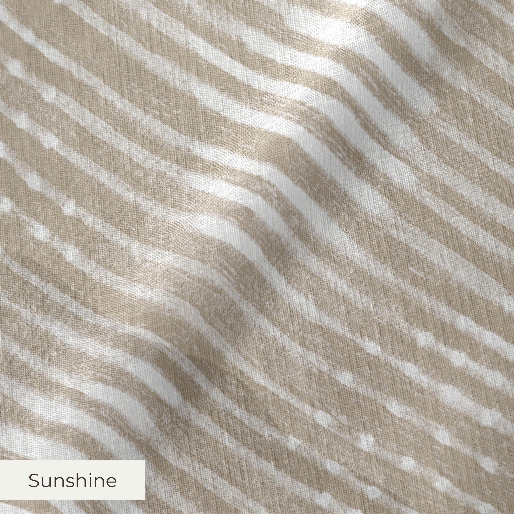 Horizontal beige and white striped pattern with irregular, organic lines creating a textured appeara