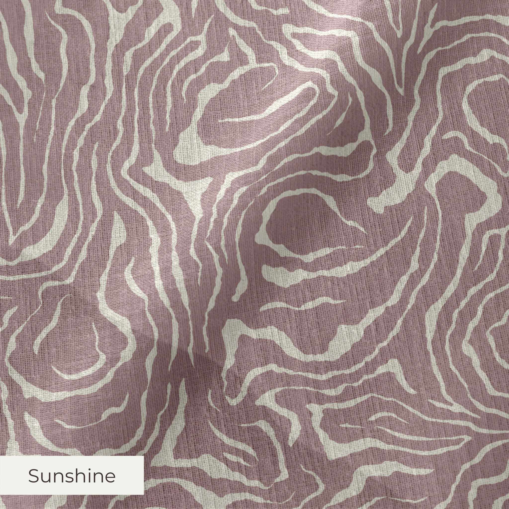Swirling organic pattern in white lines on mauve-brown background creating flowing abstract texture