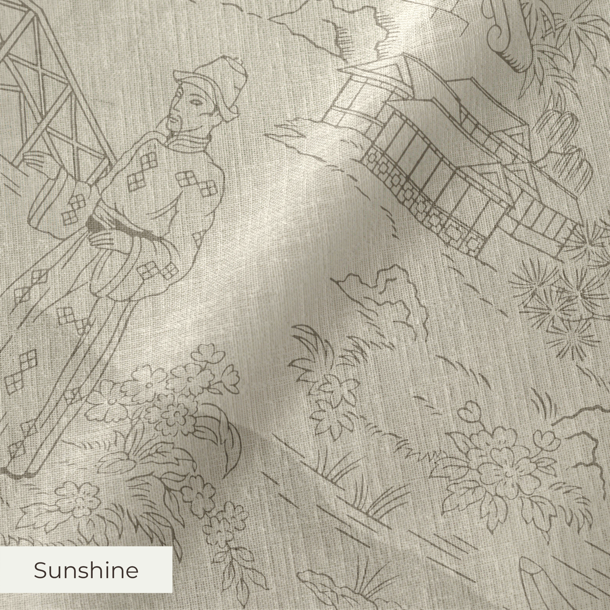 Cang Lu - Coffee Creme Fabric