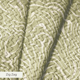 Abstract swirling pattern in white lines on sage green background, resembling flowing water or natur