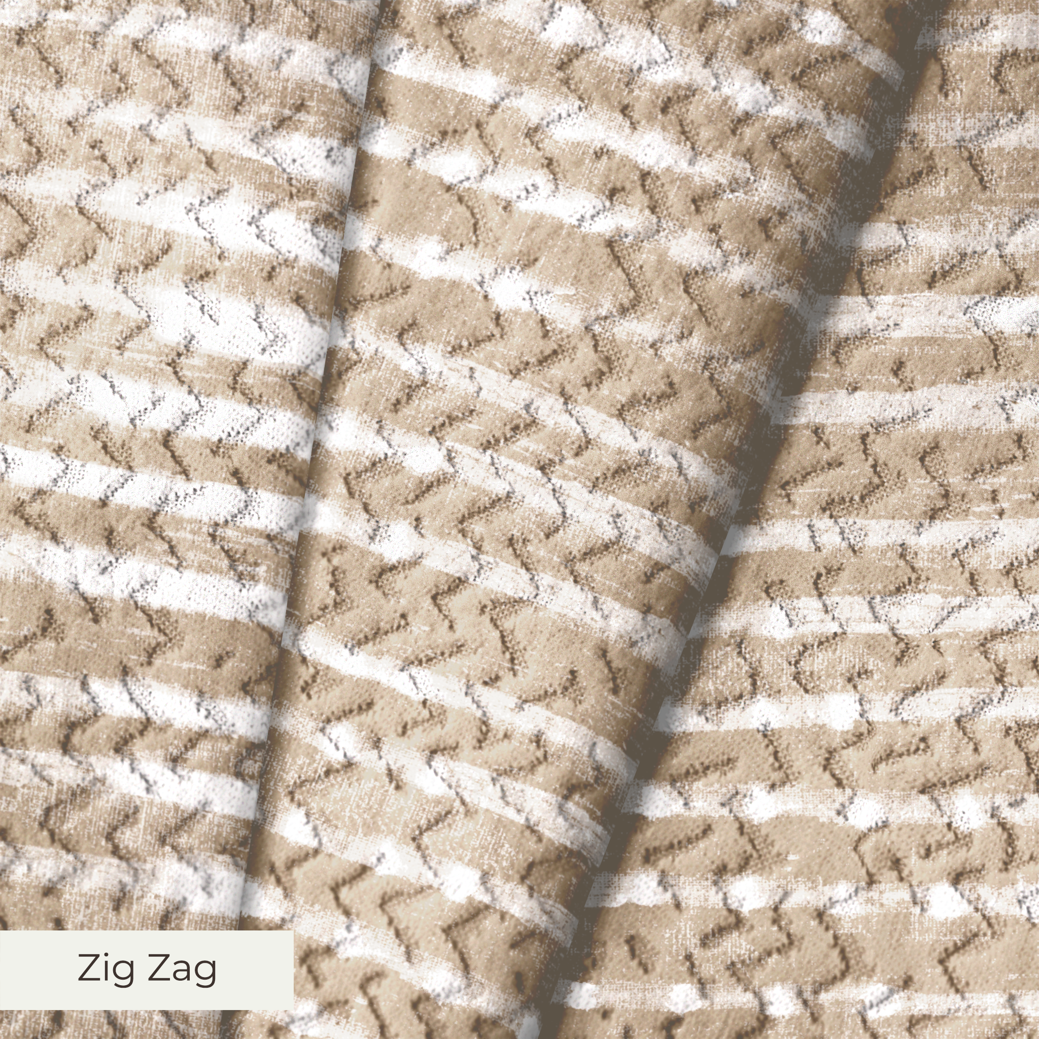 Horizontal beige and white striped pattern with irregular, organic lines creating a textured appeara