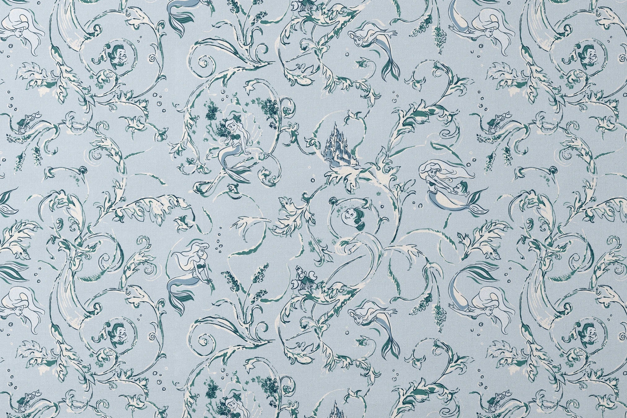 Disney | Baxter Mill - Princess - Ariel - Under the Sea - Powder Fabric