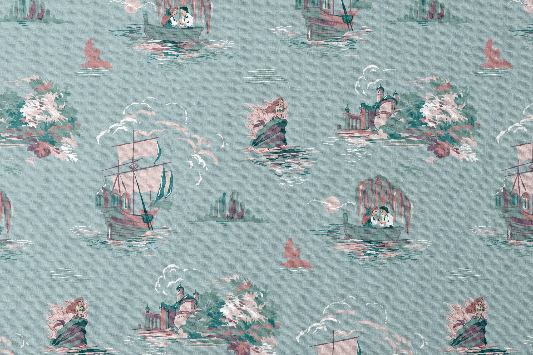 Disney | Baxter Mill - Princess - Ariel - Kiss the Girl - Lagoon Fabric