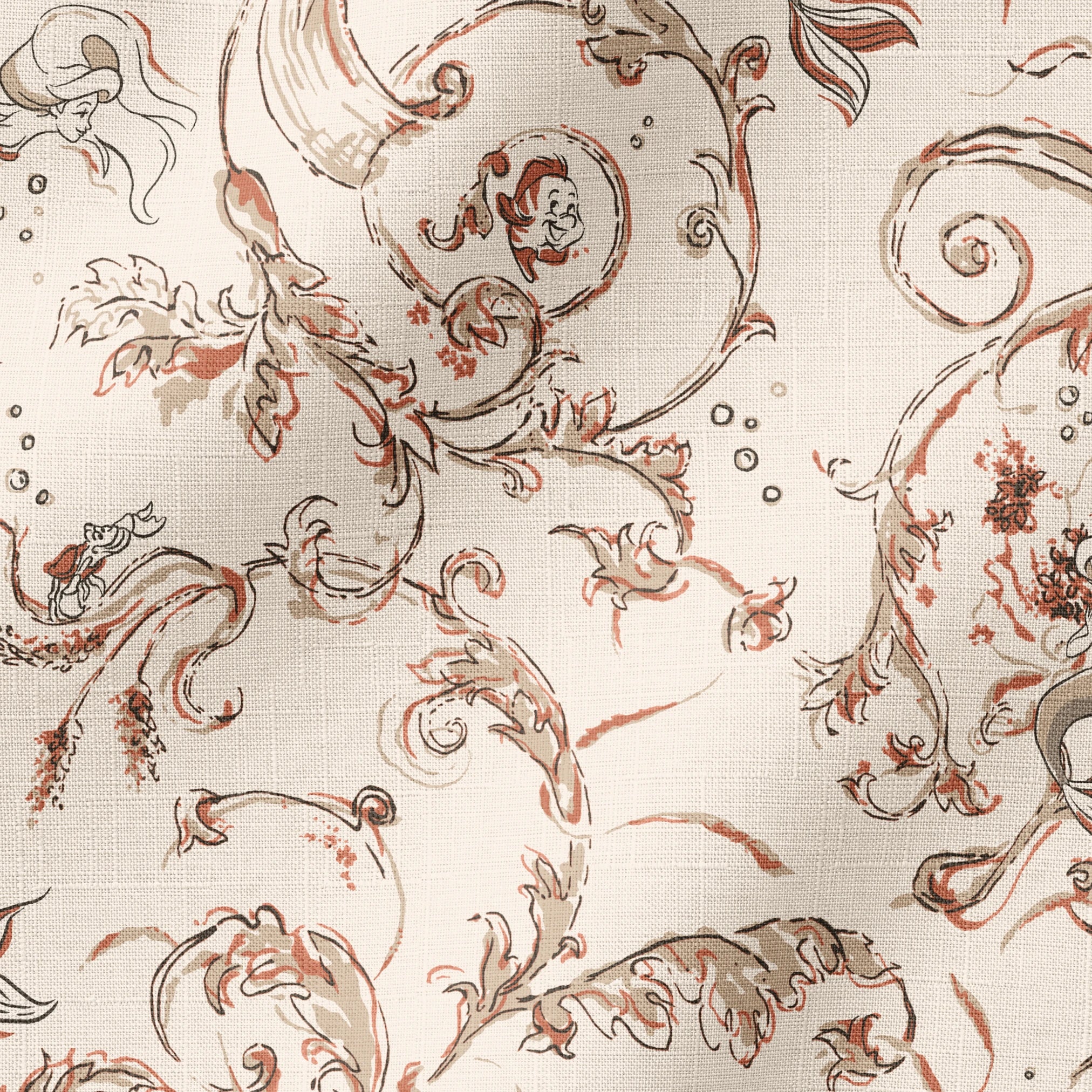 Disney | Baxter Mill - Princess - Ariel - Under the Sea - Sand Fabric