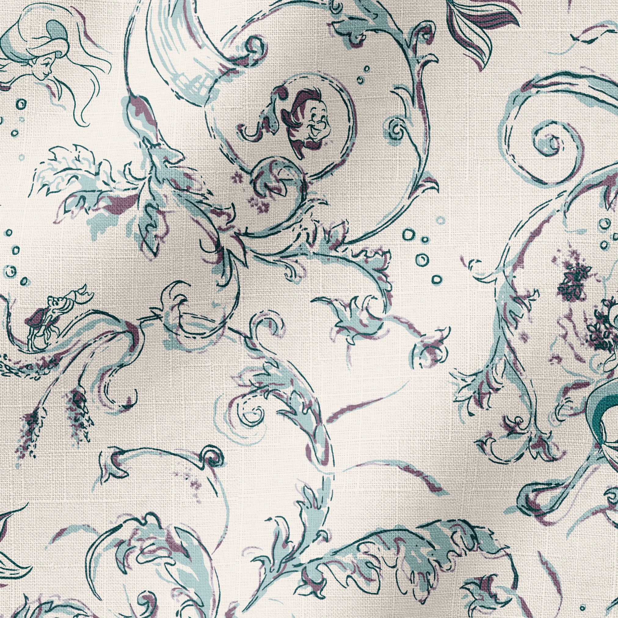 Disney | Baxter Mill - Princess - Ariel - Under the Sea - Lagoon Fabric