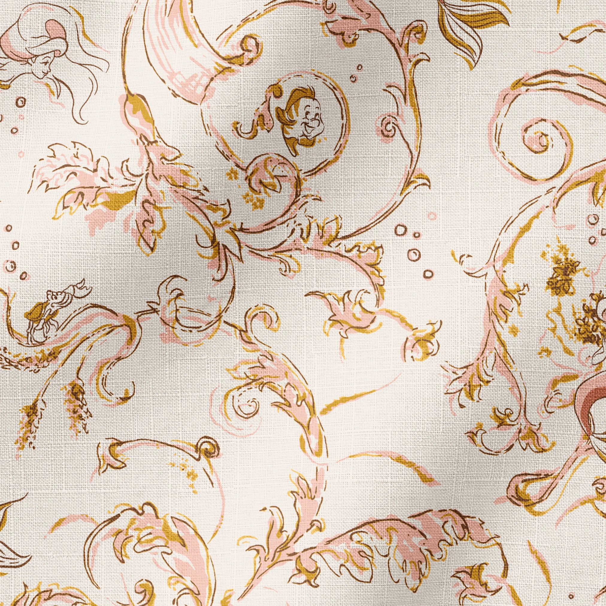 Disney | Baxter Mill - Princess - Ariel - Under the Sea - Coral Fabric