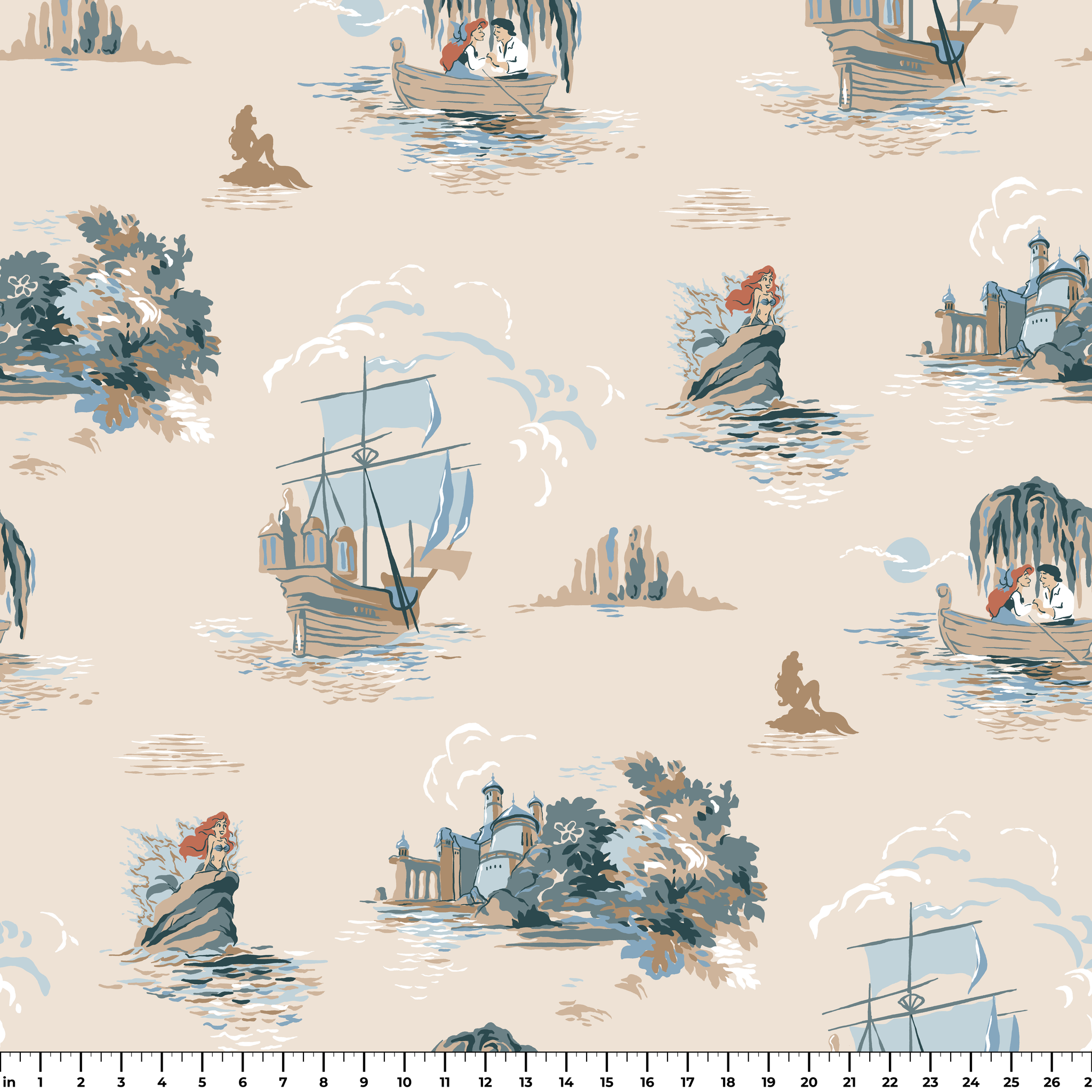 Disney | Baxter Mill - Princess - Ariel - Kiss the Girl - Sand Fabric