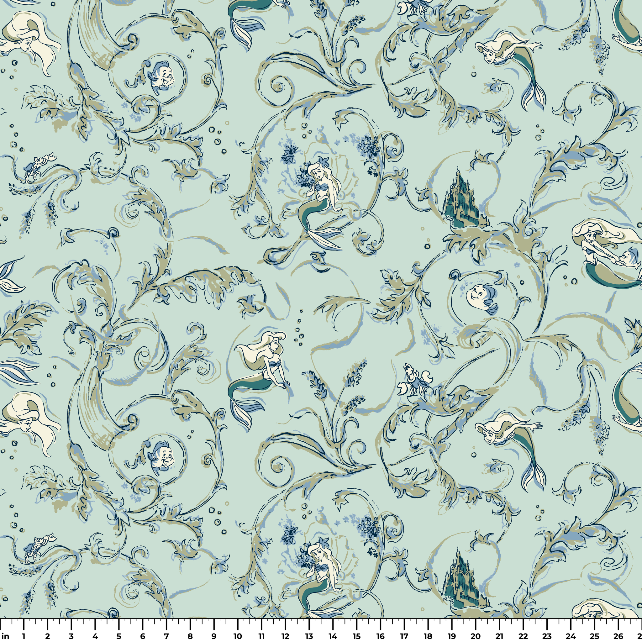 Disney | Baxter Mill - Princess - Ariel - Under the Sea - Seaweed Fabric