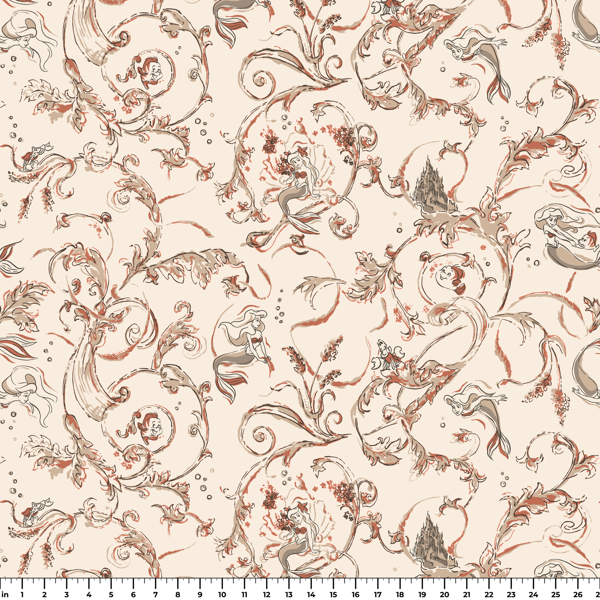 Disney | Baxter Mill - Princess - Ariel - Under the Sea - Sand Fabric