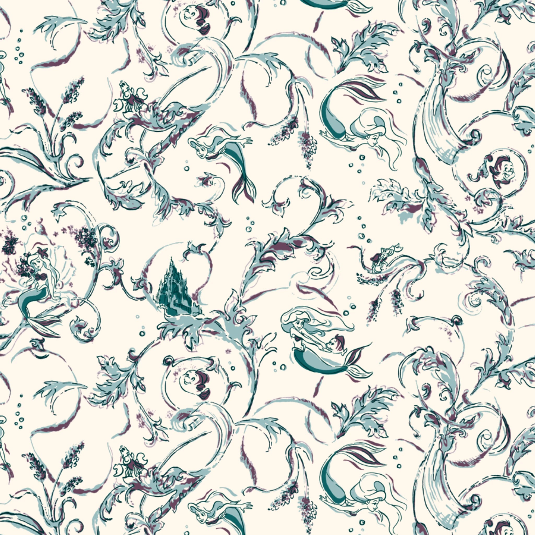 Disney | Baxter Mill - Princess - Ariel - Under the Sea - Lagoon Wallpaper