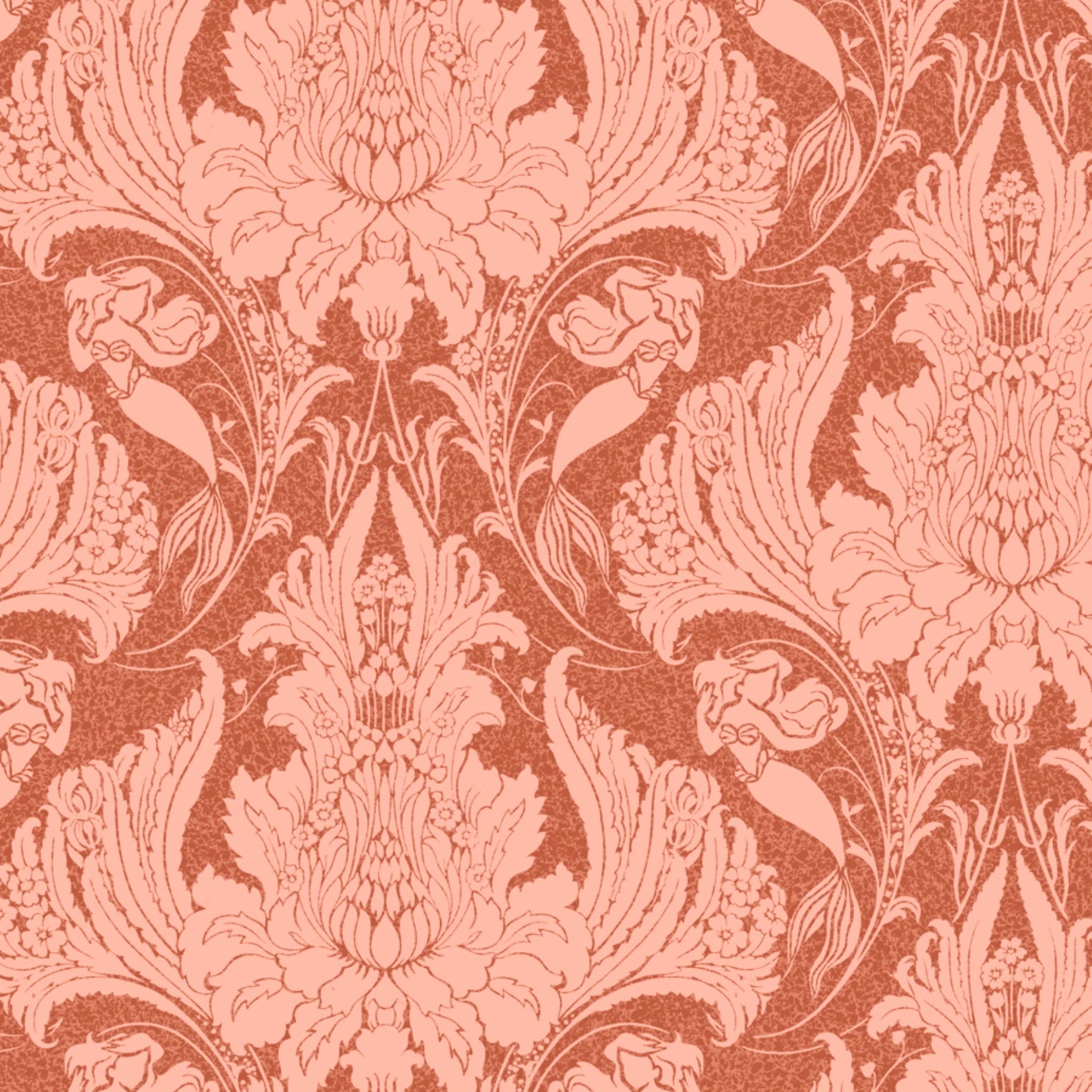 Disney | Baxter Mill - Princess - Ariel - Thingamabob - Coral Wallpaper