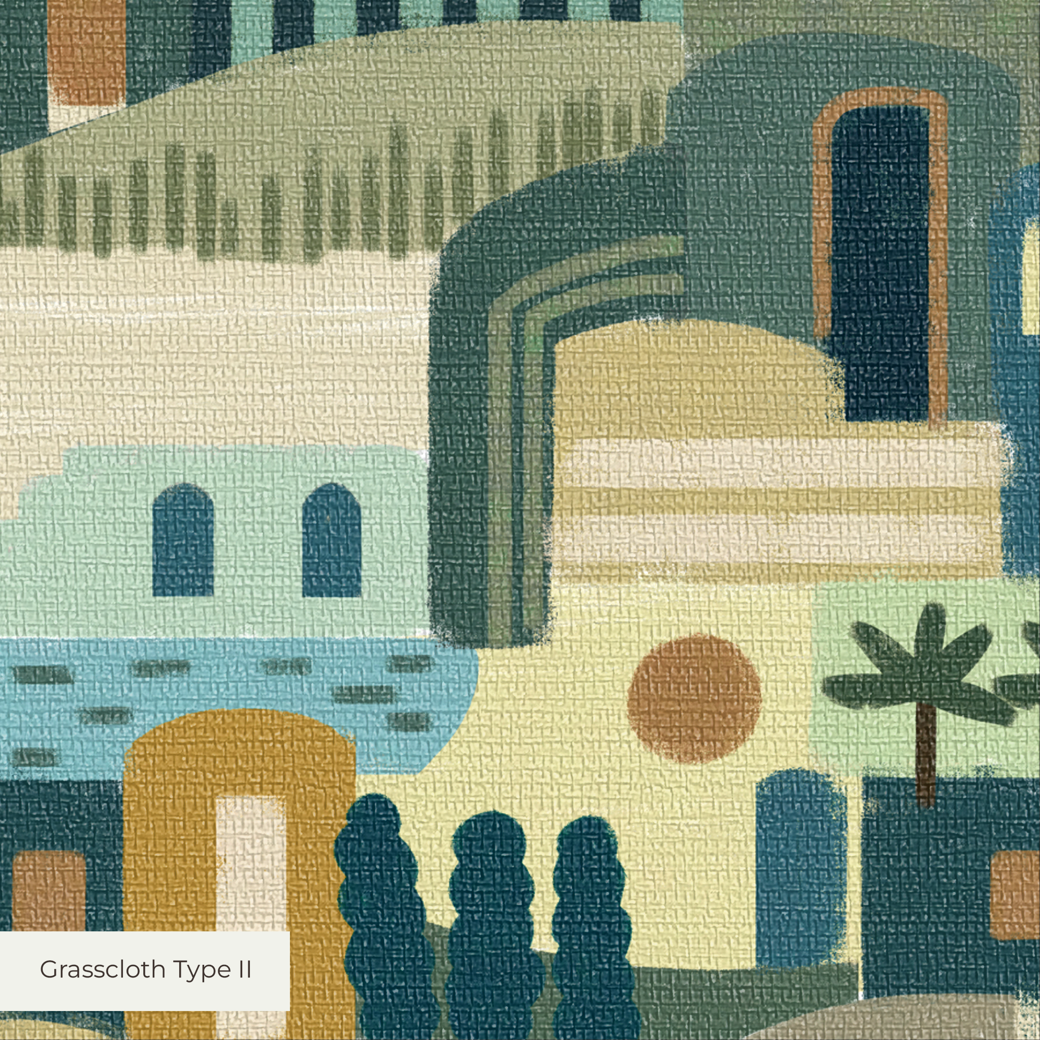 Santorini - Lago | Type II Wallpaper – Baxter Mill Archive