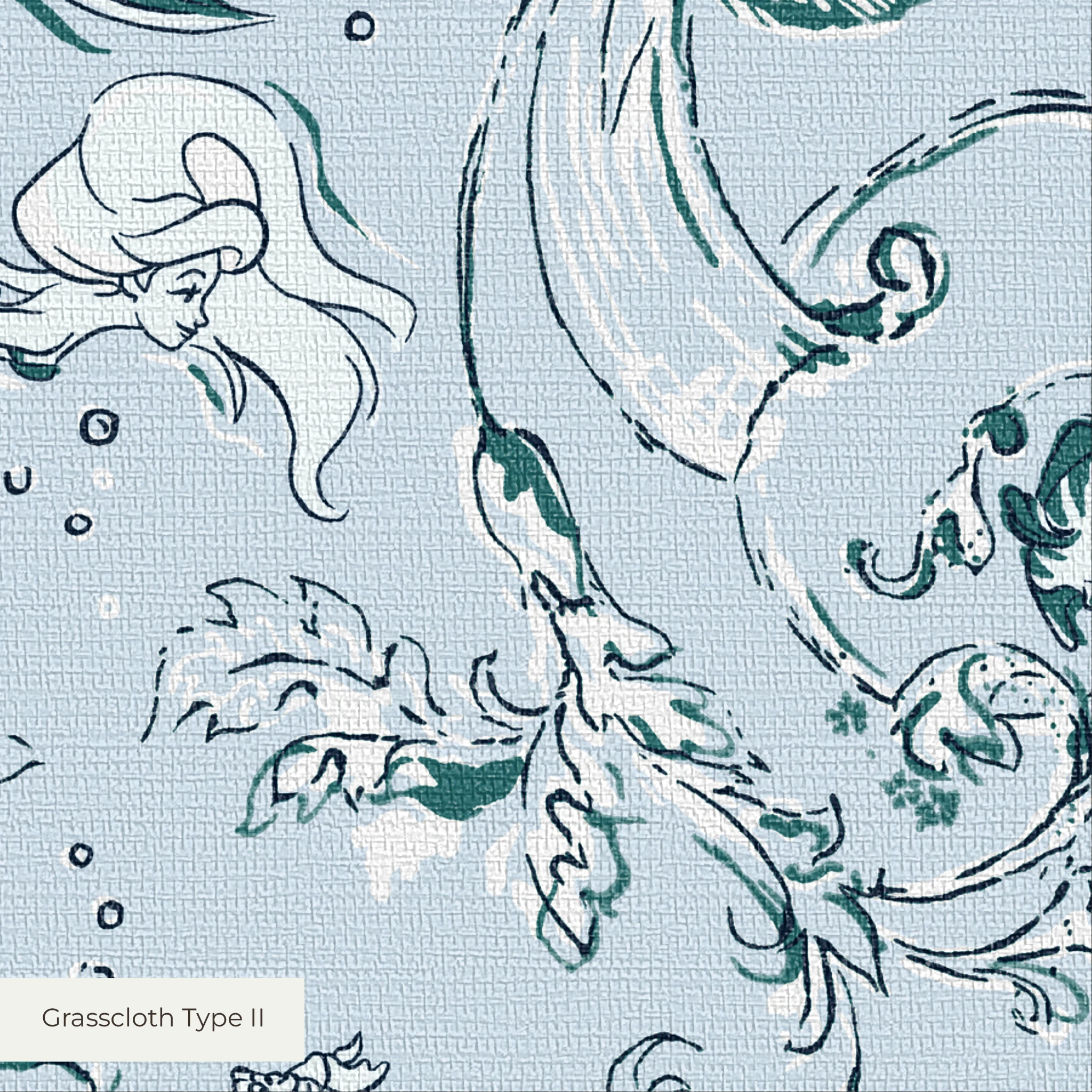 Disney | Baxter Mill - Princess - Ariel - Under the Sea - Powder Wallpaper