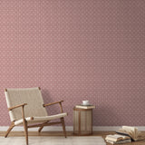 Vintage pink and cream ornate tile pattern with circular medallions and geometric details