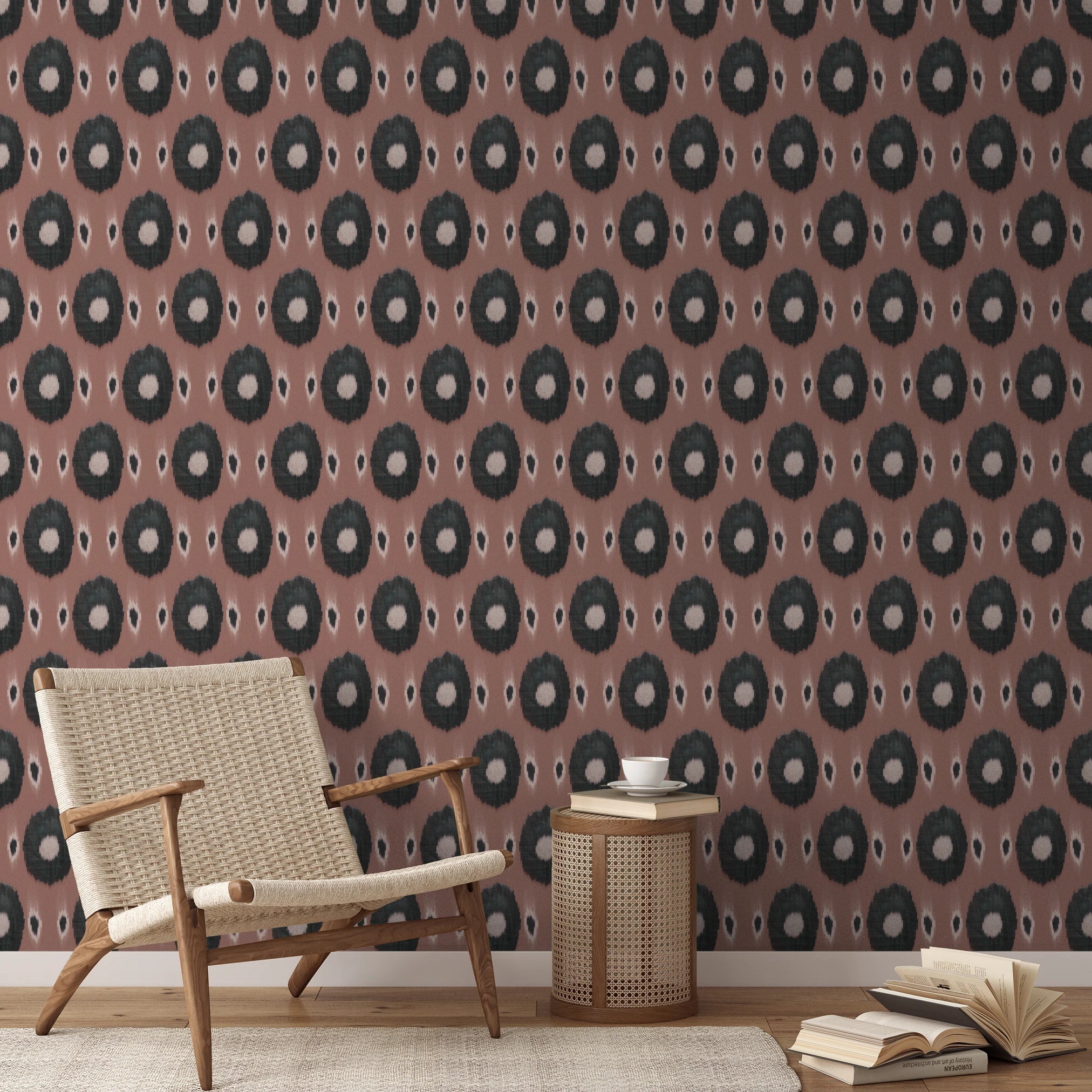 Golden Ikat - Salon Wallpaper