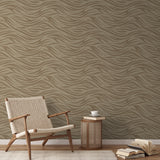 Brown and tan wavy zebra stripe pattern in earth tones