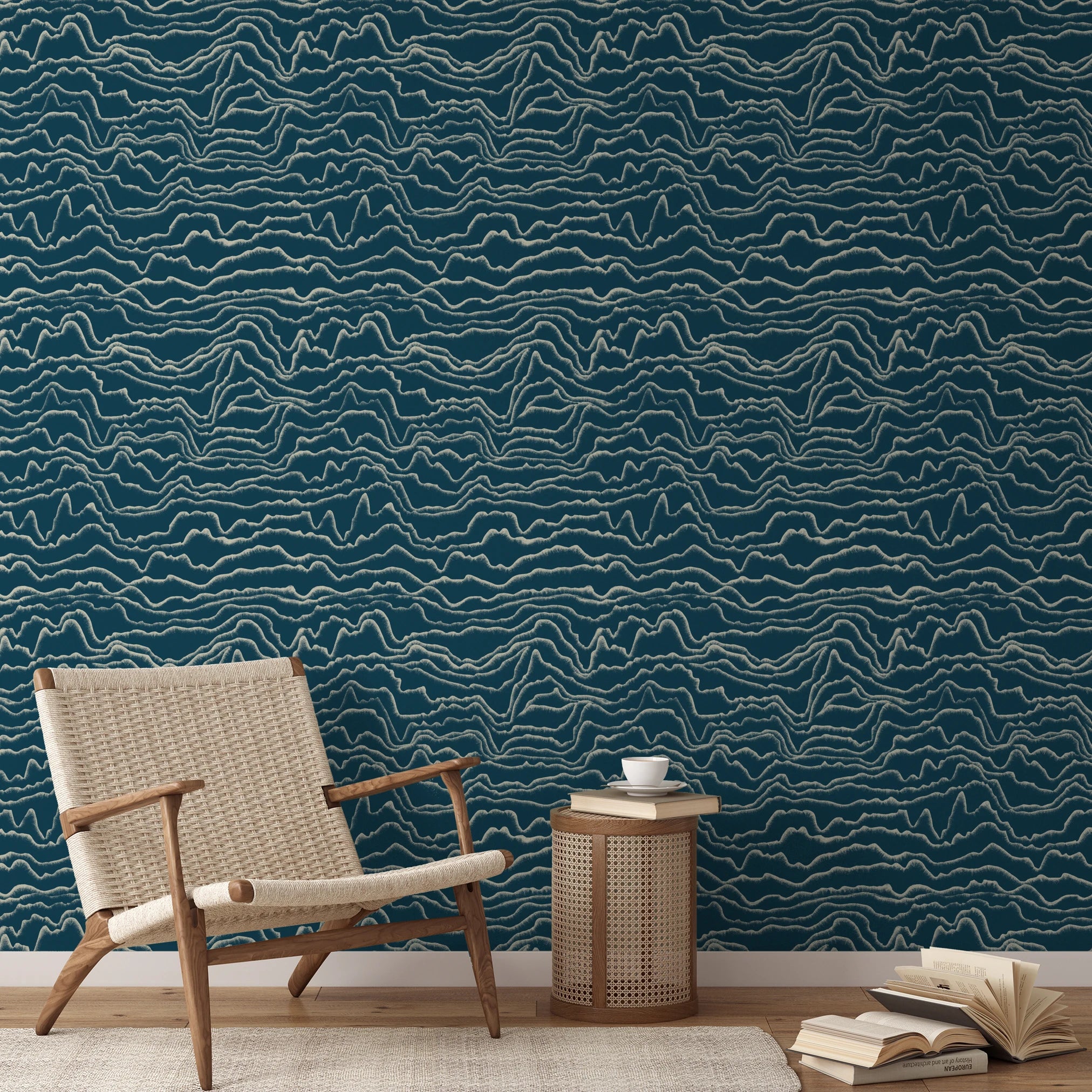 Papyrifera - Bowery Blue Wallpaper