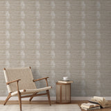 Horizontal beige and white striped pattern with irregular, organic lines creating a textured appeara