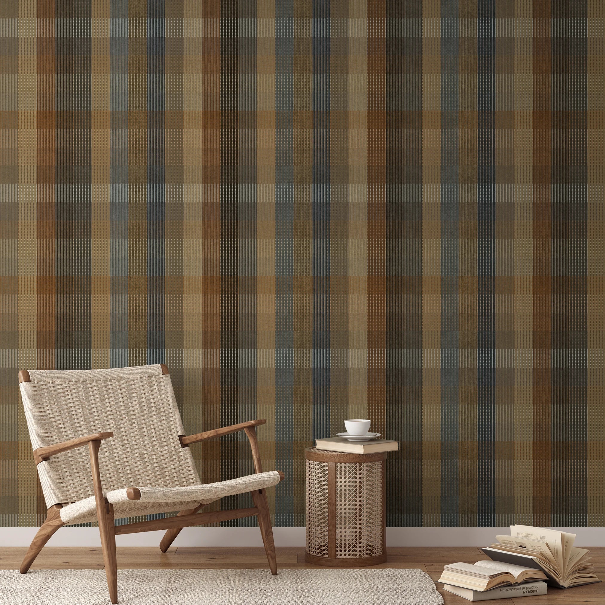 Boothe Plaid - Baywood Wallpaper