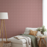 Vintage pink and cream ornate tile pattern with circular medallions and geometric details