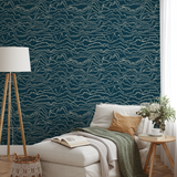 Papyrifera - Bowery Blue Wallpaper