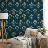 Calla - Bowery Blue Wallpaper