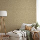 Gold and white swirling abstract pattern with flowing organic lines resembling wood grain or marbled