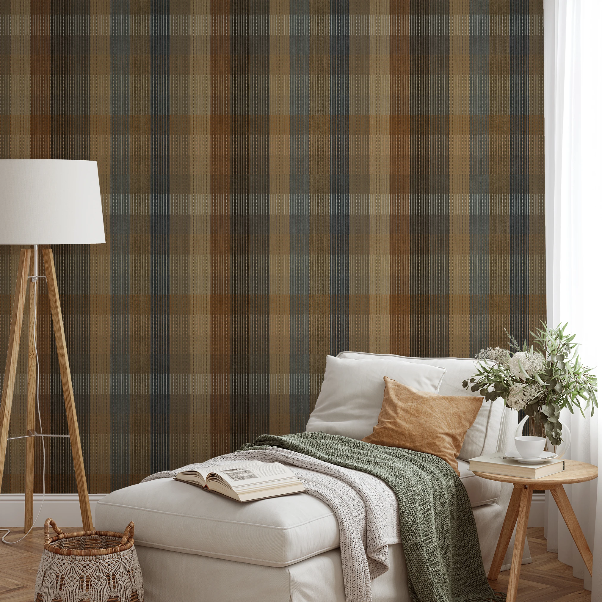 Boothe Plaid - Baywood Wallpaper