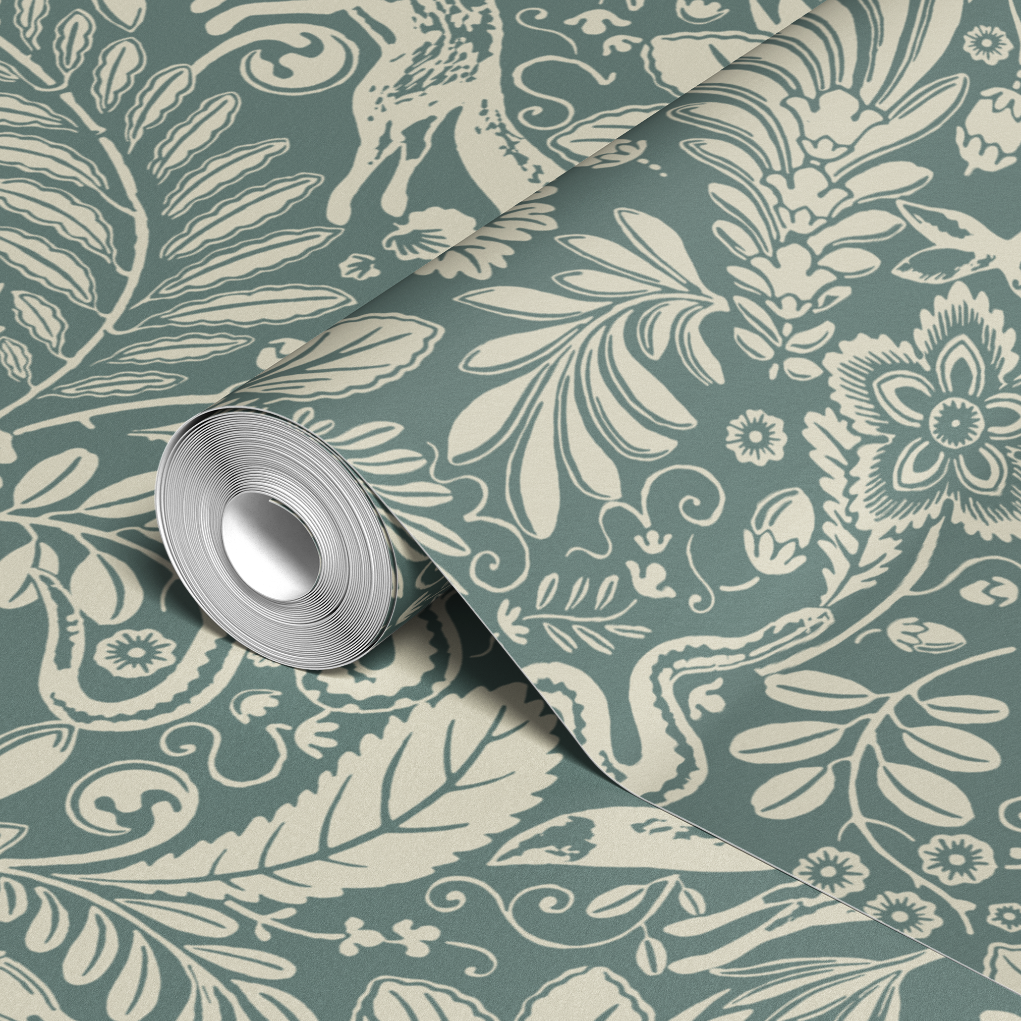  wallpaper roll closeup mockup