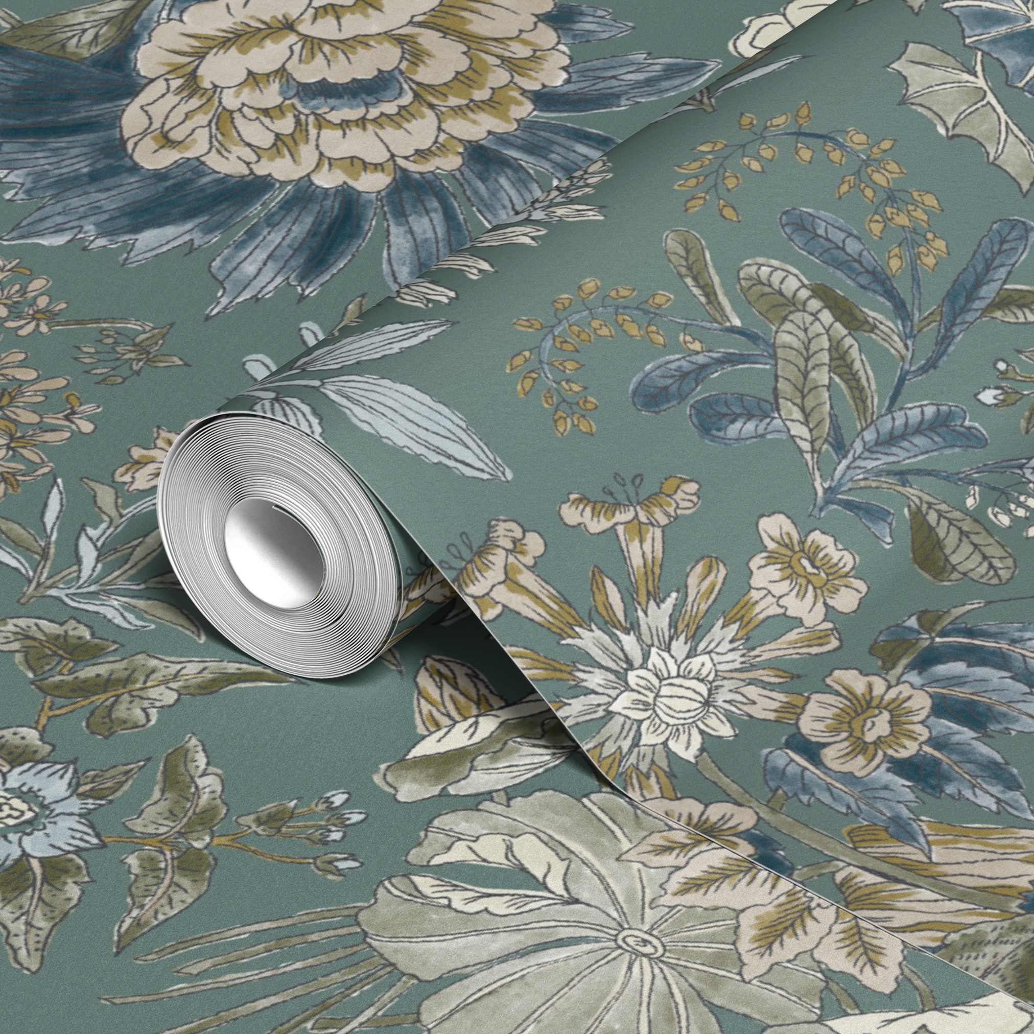  wallpaper roll closeup mockup