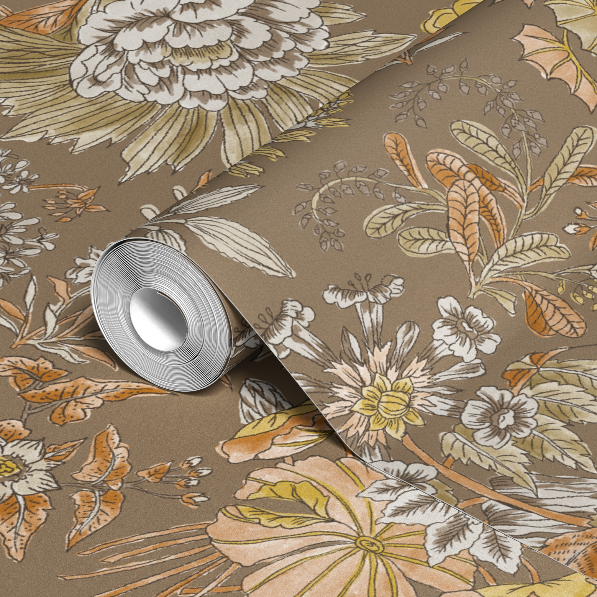  wallpaper roll closeup mockup