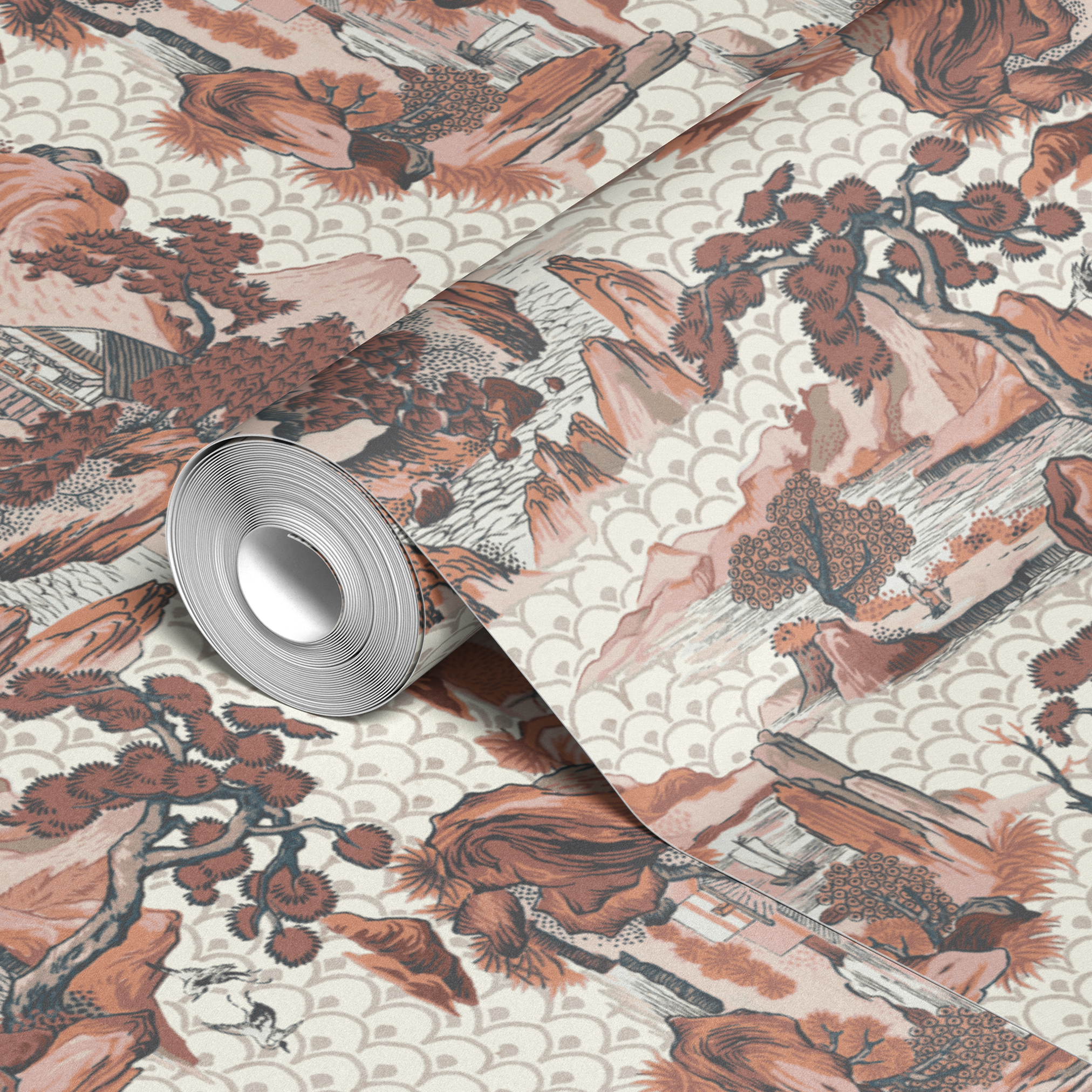  wallpaper roll closeup mockup