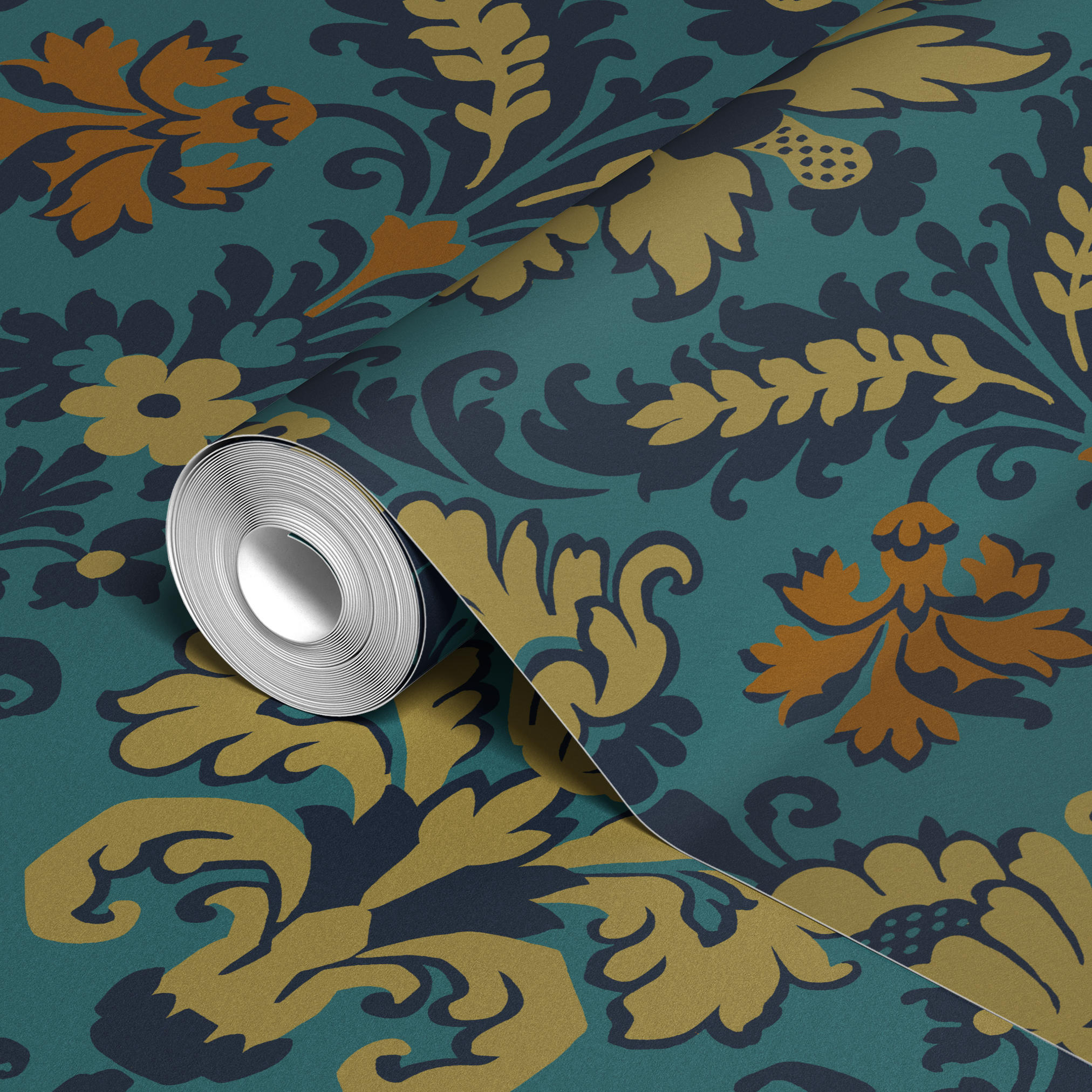  wallpaper roll closeup mockup